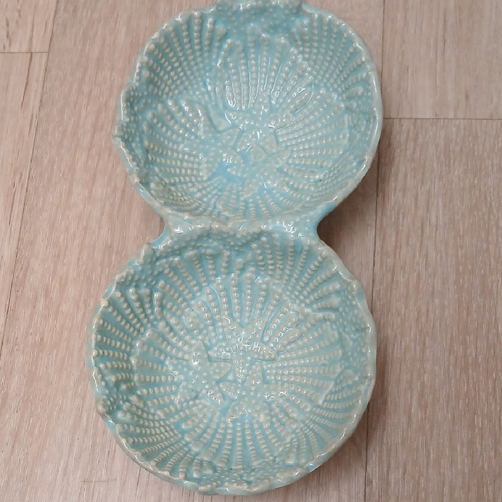 Textured Ceramic Dish With Starfish Design.